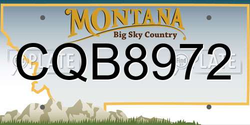 CQB8972 Montana License Plate