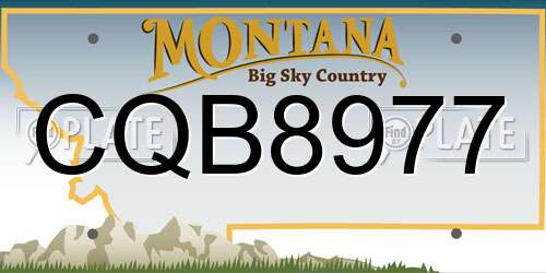 CQB8977 Montana License Plate