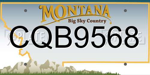 CQB9568 Montana License Plate