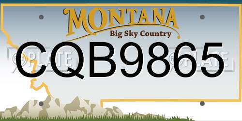 CQB9865 Montana License Plate