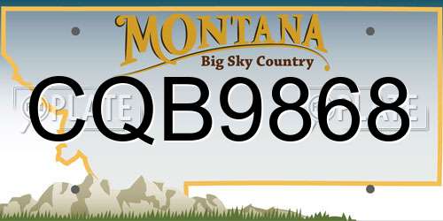 CQB9868 Montana License Plate
