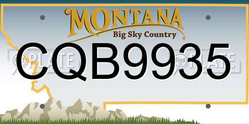CQB9935 Montana License Plate