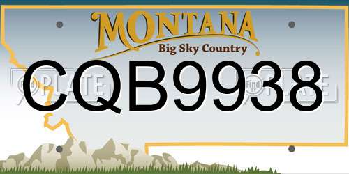 CQB9938 Montana License Plate