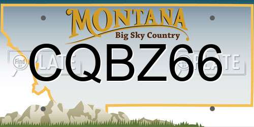 CQBZ66 Montana License Plate