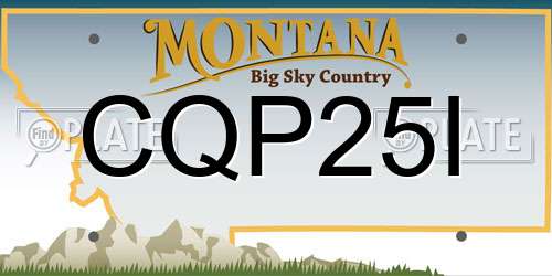 CQP25I Montana License Plate