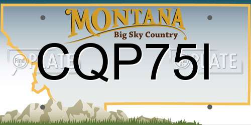 CQP75I Montana License Plate