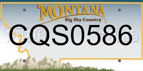 CQS0586 Montana License Plate