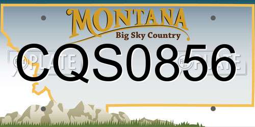 CQS0856 Montana License Plate