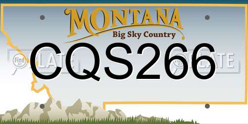 CQS266 Montana License Plate