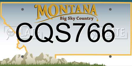 CQS766 Montana License Plate