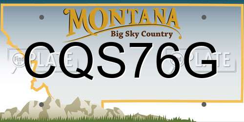 CQS76G Montana License Plate