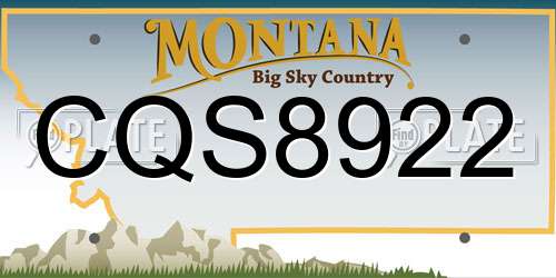 CQS8922 Montana License Plate