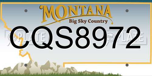 CQS8972 Montana License Plate