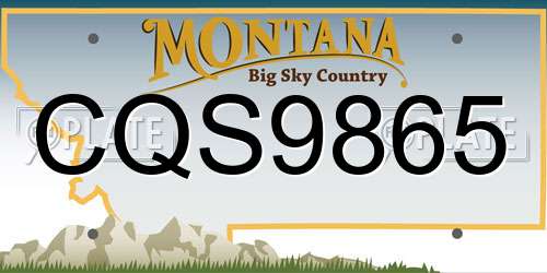 CQS9865 Montana License Plate