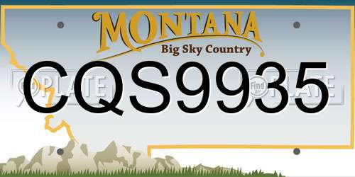 CQS9935 Montana License Plate