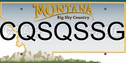 CQSQSSG Montana License Plate