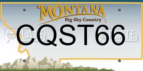 CQST66 Montana License Plate