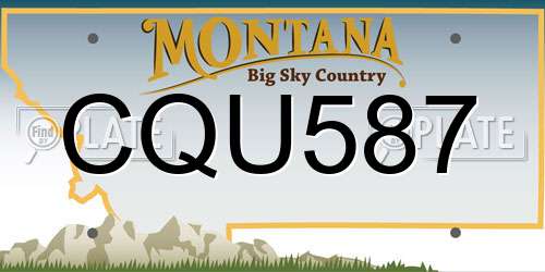 CQU587 Montana License Plate