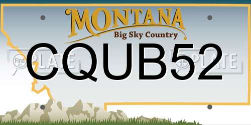 CQUB52 Montana License Plate