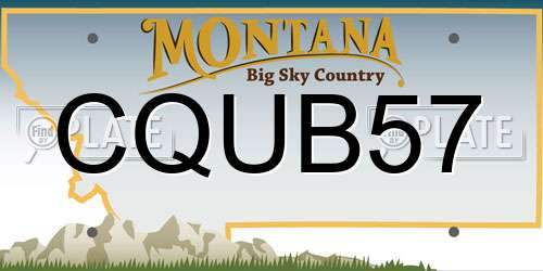 CQUB57 Montana License Plate