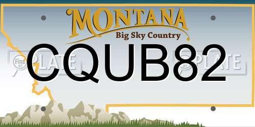 CQUB82 Montana License Plate