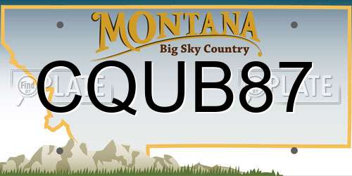 CQUB87 Montana License Plate