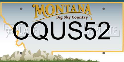 CQUS52 Montana License Plate