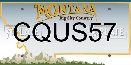 CQUS57 Montana License Plate