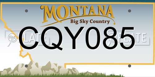 CQY085 Montana License Plate