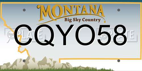 CQYO58 Montana License Plate