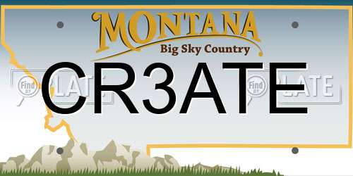 CR3ATE Montana License Plate