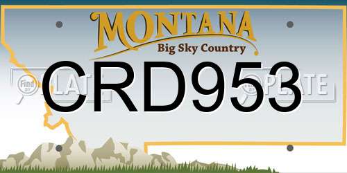 CRD953 Montana License Plate