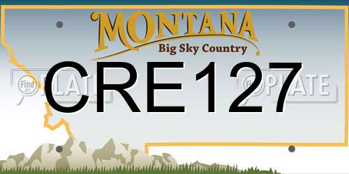 CRE127 Montana License Plate