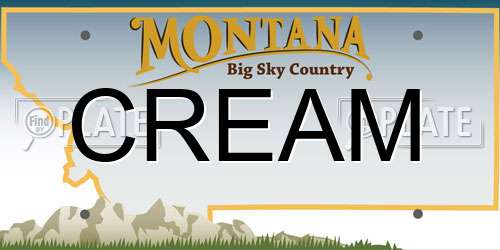 CREAM Montana License Plate