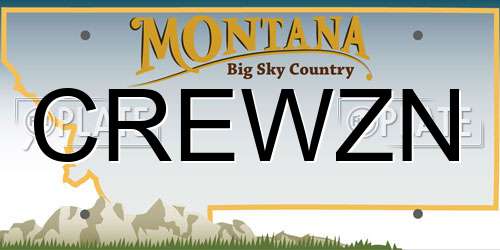 CREWZN Montana License Plate