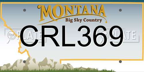 CRL369 Montana License Plate