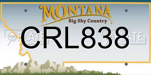 CRL838 Montana License Plate