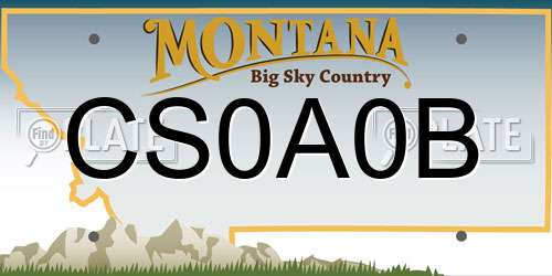 CS0A0B Montana License Plate