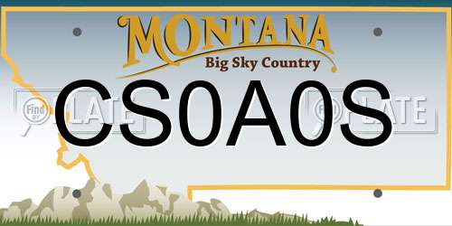 CS0A0S Montana License Plate