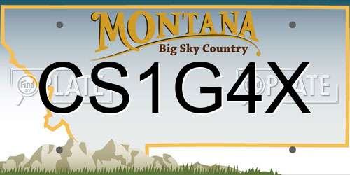CS1G4X Montana License Plate