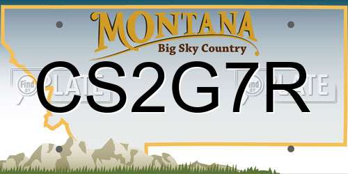 CS2G7R Montana License Plate