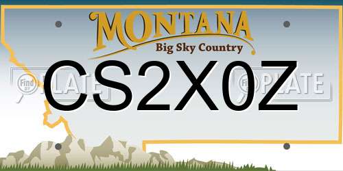 CS2X0Z Montana License Plate