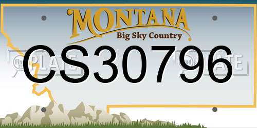 CS30796 Montana License Plate