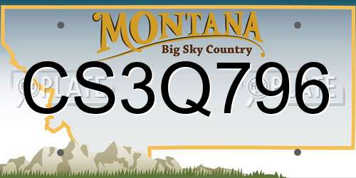 CS3Q796 Montana License Plate