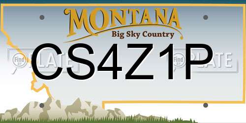 CS4Z1P Montana License Plate