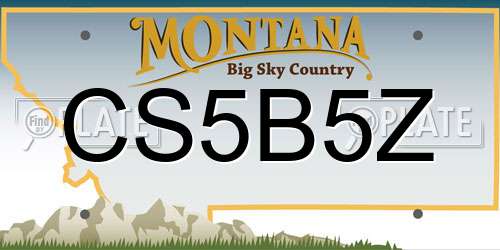 CS5B5Z Montana License Plate