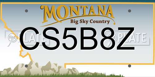 CS5B8Z Montana License Plate