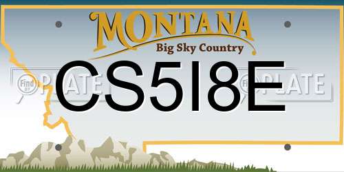 CS5I8E Montana License Plate