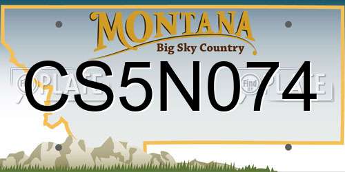 CS5N074 Montana License Plate