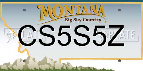 CS5S5Z Montana License Plate
